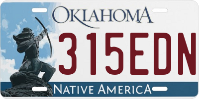 OK license plate 315EDN