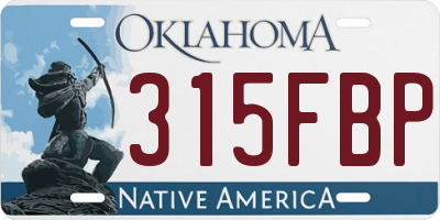 OK license plate 315FBP