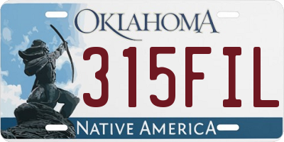 OK license plate 315FIL