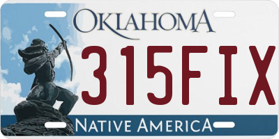OK license plate 315FIX