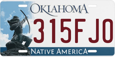 OK license plate 315FJO