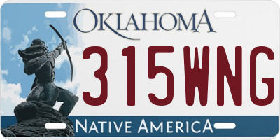 OK license plate 315WNG