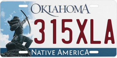 OK license plate 315XLA