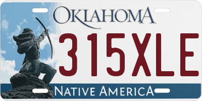 OK license plate 315XLE