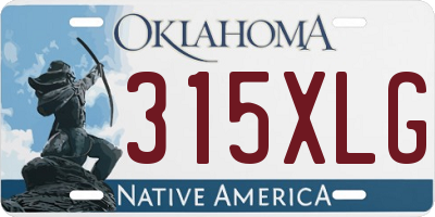 OK license plate 315XLG
