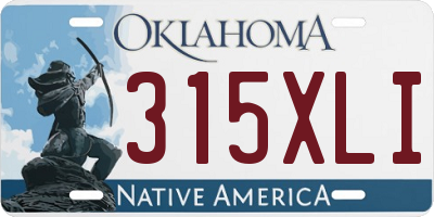OK license plate 315XLI