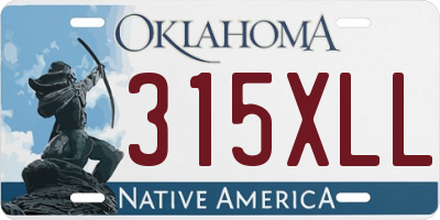 OK license plate 315XLL