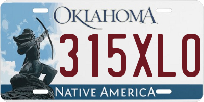 OK license plate 315XLO