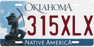 OK license plate 315XLX