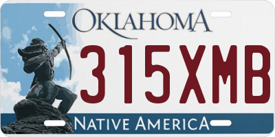 OK license plate 315XMB