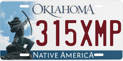 OK license plate 315XMP