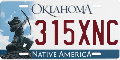 OK license plate 315XNC