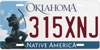 OK license plate 315XNJ