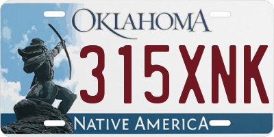 OK license plate 315XNK