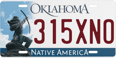 OK license plate 315XNO