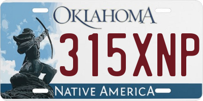 OK license plate 315XNP