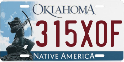 OK license plate 315XOF