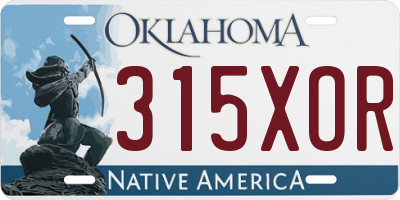 OK license plate 315XOR