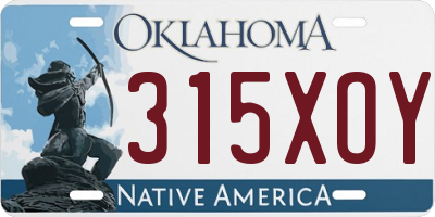 OK license plate 315XOY
