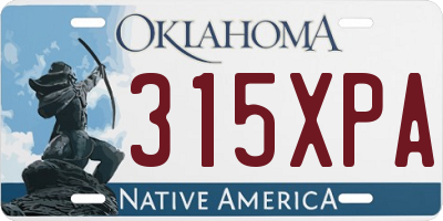 OK license plate 315XPA