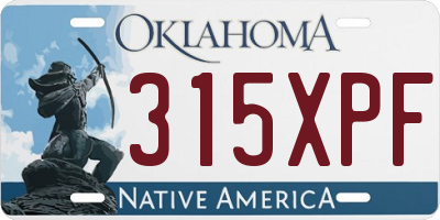 OK license plate 315XPF