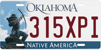 OK license plate 315XPI