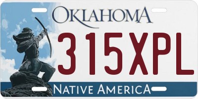 OK license plate 315XPL