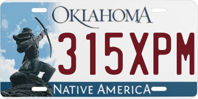 OK license plate 315XPM
