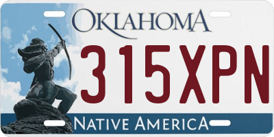 OK license plate 315XPN