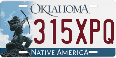 OK license plate 315XPQ