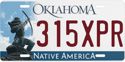 OK license plate 315XPR