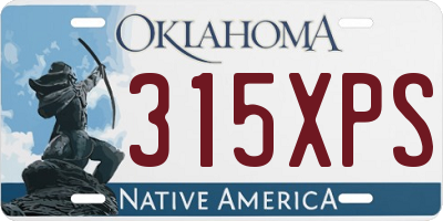 OK license plate 315XPS