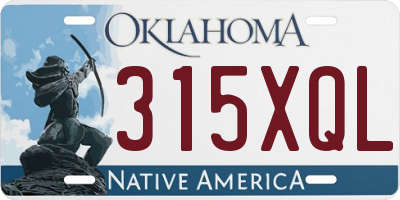 OK license plate 315XQL