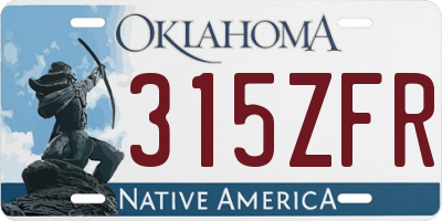 OK license plate 315ZFR