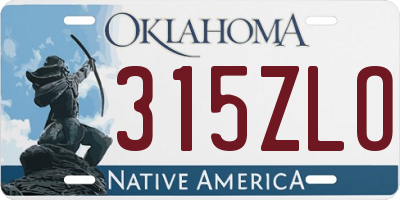 OK license plate 315ZLO