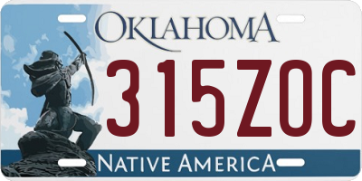 OK license plate 315ZOC