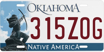 OK license plate 315ZOG