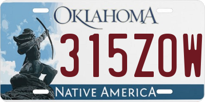 OK license plate 315ZOW