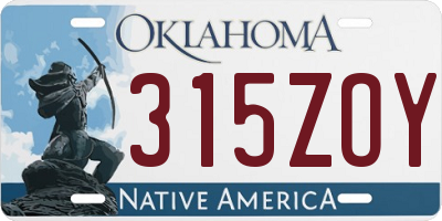 OK license plate 315ZOY