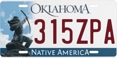 OK license plate 315ZPA