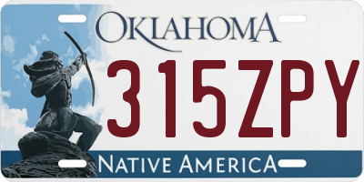 OK license plate 315ZPY