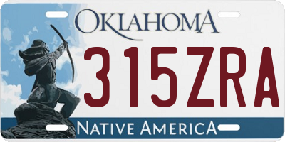 OK license plate 315ZRA