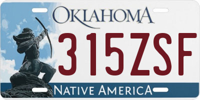 OK license plate 315ZSF