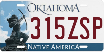 OK license plate 315ZSP