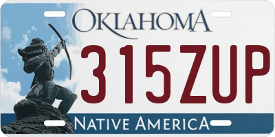 OK license plate 315ZUP