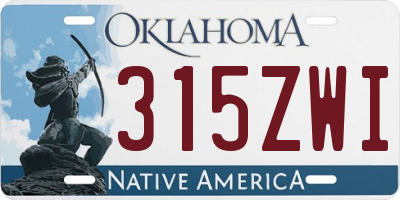 OK license plate 315ZWI