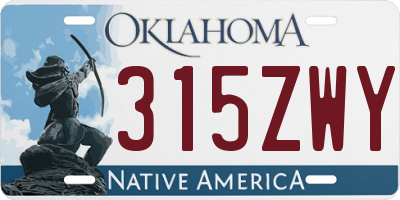 OK license plate 315ZWY