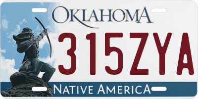 OK license plate 315ZYA