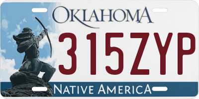 OK license plate 315ZYP