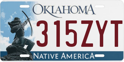 OK license plate 315ZYT